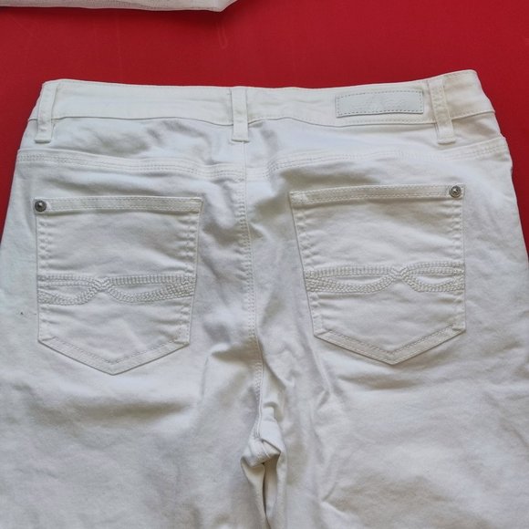 Buffalo David Bitton Misha mid rise straight leg jeans white women's size 6x30 - Picture 5 of 9